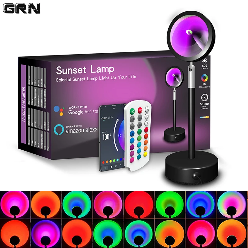 Smart Home Decor - Smart LED Sunset Lamp Colorful Changing