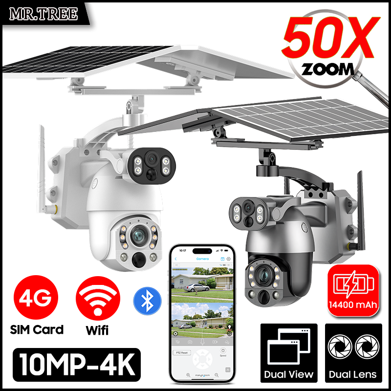 Smart Home Outdoor Camera - 4K 50X Optical Zoom Dual Lens