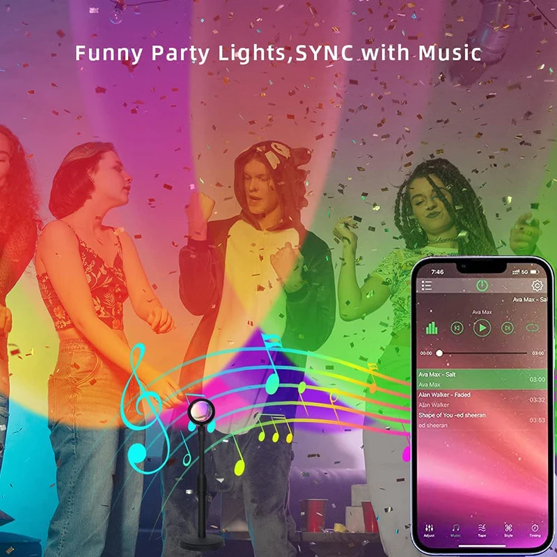 Smart LED Sunset Lamp Colorful - đánh giá và giá Smart Home Decor